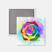 Rose des Regenbogens Magnet (Vorderseite/Rückseite)
