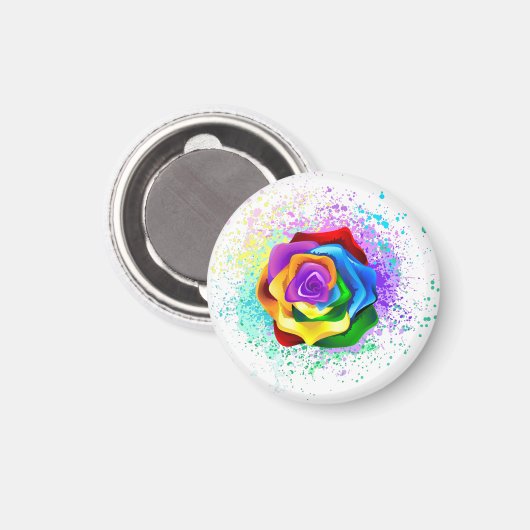 Rose des Regenbogens Magnet (Vorderseite/Rückseite)