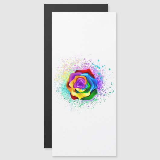 Rose des Regenbogens Magneteinladung (Vorne/Hinten)