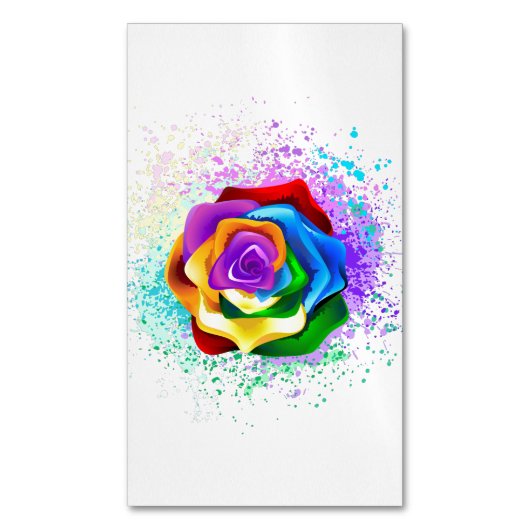 Rose des Regenbogens Magnetische Visitenkarte (Vorderseite Vertikal)