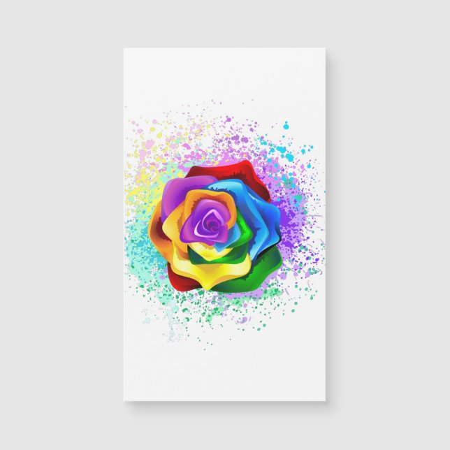 Rose des Regenbogens Magnetkarte (Vorderseite)