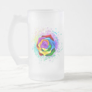 Rose des Regenbogens Mattglas Bierglas