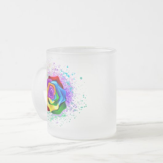 Rose des Regenbogens Mattglastasse (Vorderseite Links)