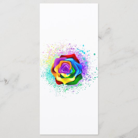 Rose des Regenbogens Menükarte (Vorderseite)