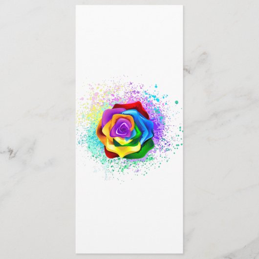 Rose des Regenbogens Menükarte (Vorderseite)
