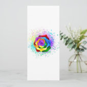 Rose des Regenbogens Menükarte (Stehend Vorderseite)