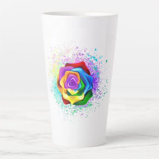 Rose des Regenbogens Milchtasse (Vorderseite)