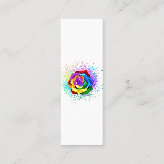 Rose des Regenbogens Mini Visitenkarte (Vorderseite)