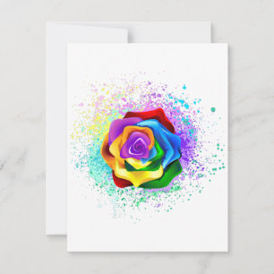 Rose des Regenbogens Mitteilungskarte