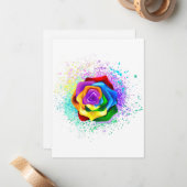 Rose des Regenbogens Mitteilungskarte (Vorderseite/Rückseite Beispiel)