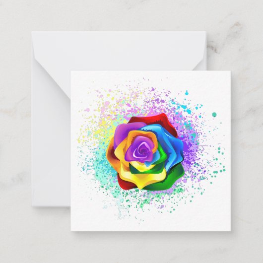 Rose des Regenbogens Mitteilungskarte (Vorderseite)