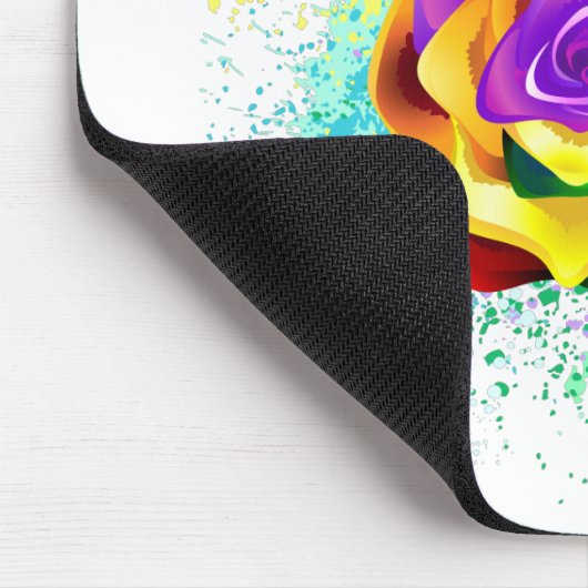 Rose des Regenbogens Mousepad (Ecke)