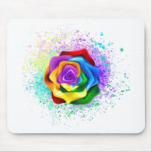 Rose des Regenbogens Mousepad (Vorne)