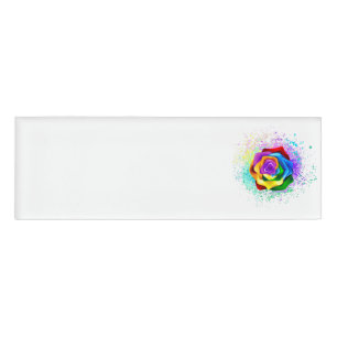 Rose des Regenbogens Namenschild