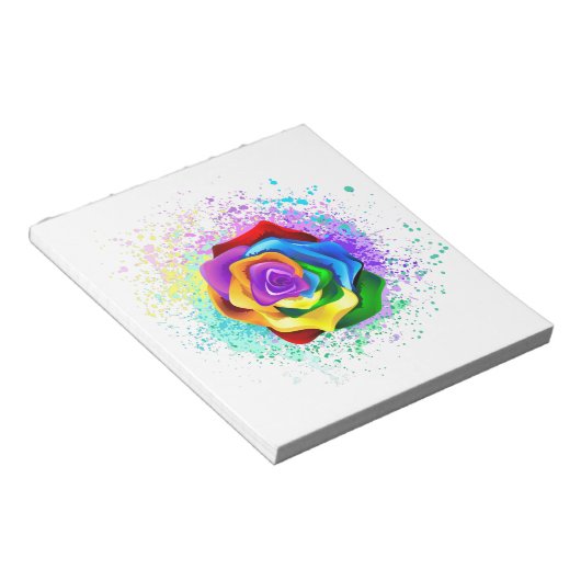 Rose des Regenbogens Notizblock (angewinkelt)
