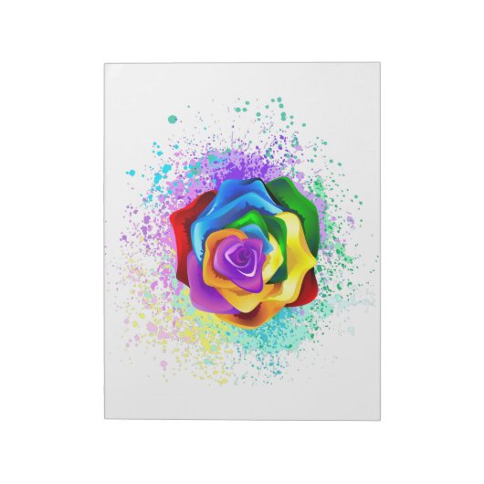 Rose des Regenbogens Notizblock (Rotiert)