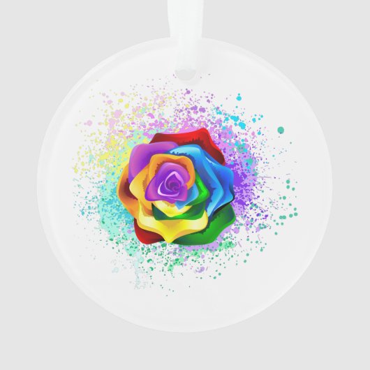 Rose des Regenbogens Ornament (Rückseite)