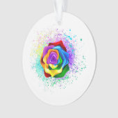 Rose des Regenbogens Ornament (Vorderseite)