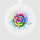 Rose des Regenbogens Ornament (Vorderseite)