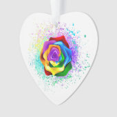 Rose des Regenbogens Ornament (Vorderseite)
