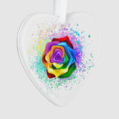 Rose des Regenbogens Ornament (Vorderseite)