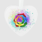Rose des Regenbogens Ornament (Rückseite)