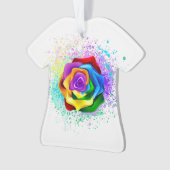 Rose des Regenbogens Ornament (Vorderseite)