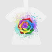 Rose des Regenbogens Ornament (Rückseite)