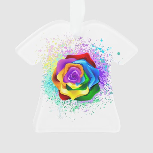 Rose des Regenbogens Ornament (Vorderseite)