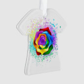 Rose des Regenbogens Ornament (Vorderseite)