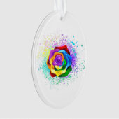 Rose des Regenbogens Ornament (Vorderseite)