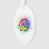 Rose des Regenbogens Ornament (Vorderseite)
