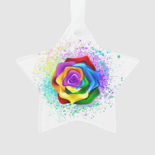 Rose des Regenbogens Ornament