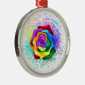 Rose des Regenbogens Ornament Aus Metall (Rechts)