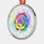 Rose des Regenbogens Ornament Aus Metall (Links)