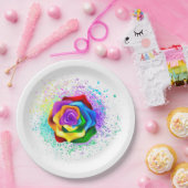 Rose des Regenbogens Pappteller (Party)