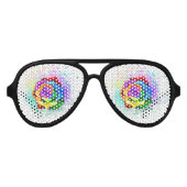 Rose des Regenbogens Partybrille (Vorderseite)
