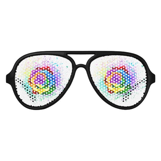 Rose des Regenbogens Partybrille (Vorderseite)