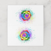 Rose des Regenbogens Platzkarte (Außenseite Aufgefaltet)
