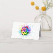 Rose des Regenbogens Platzkarte (Rückseite)