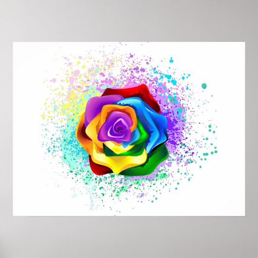 Rose des Regenbogens Poster (Vorne)