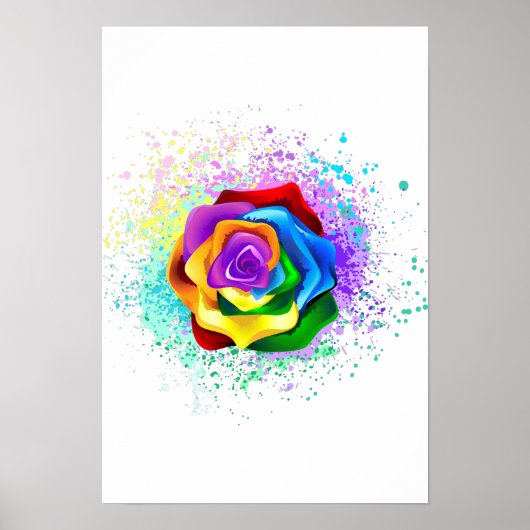 Rose des Regenbogens Poster (Vorne)