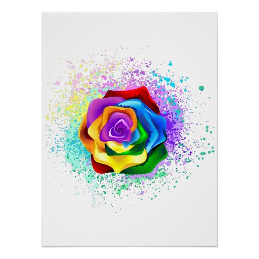 Rose des Regenbogens Poster (Vorderseite)