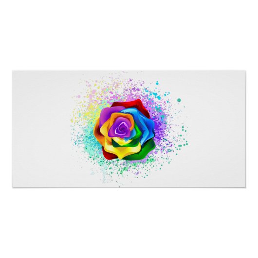 Rose des Regenbogens Poster (Vorderseite)