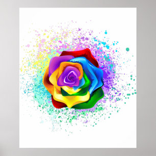 Rose des Regenbogens Poster