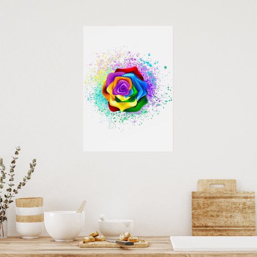 Rose des Regenbogens Poster (Küche)