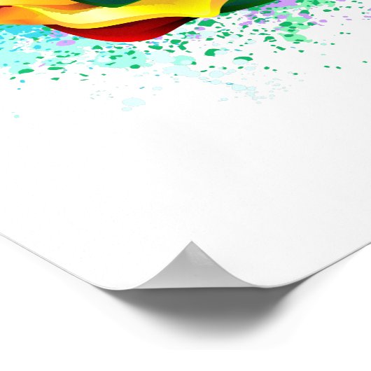 Rose des Regenbogens Poster (Ecke)