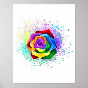 Rose des Regenbogens Poster