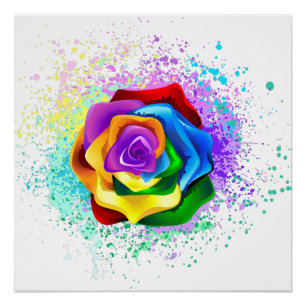 Rose des Regenbogens Poster