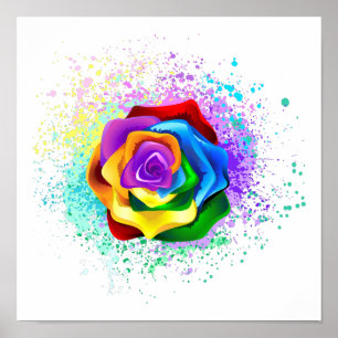 Rose des Regenbogens Poster